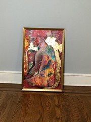 THE GIRL IN PURPLE , GOLD LEAF