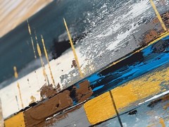 Blue & Gold Textured Art Wall Art – Modern sea scape Décor