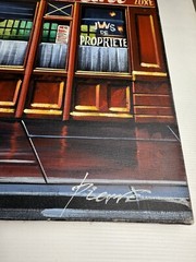 Original Hand Painted Oil on Canvas RED RESTAURANT Painting 24” X 20” Signed