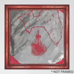 There is a Boat Teagan Reasor Original Abstract Painting Acrylic 6×6 SHLERM ARTS
