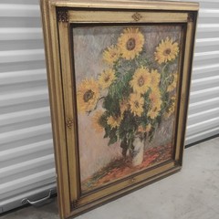 Claude Monet Sunflowers Reproduction Brushstrokes Collection 113/980 Framed Art