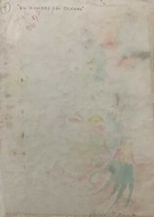 Tony Ximenez. Painting. El Hombre del Oceano, 1962. Original signed. Mixed media