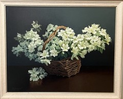 Edward Szmyd American | 1933 – 2004 Original Floral Oil Painting~ 32×27” Framed