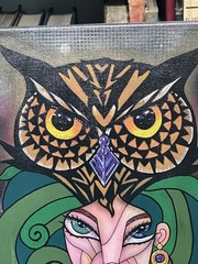 RICARDO MAYA – WOMAN & OWL MAGICK SHAMAN ORIGINAL PAINTING – SIGNED, SURREALISM