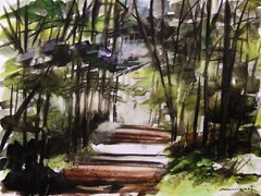 ORIGINAL Landscape WATERCOLOR Painting JMW art John Williams Impressionism