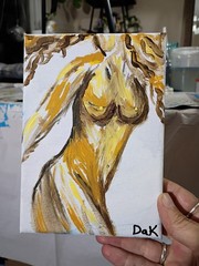 Female Figure 5×7 Canvas Original Art Expressionism Abstract Feminine Woman Girl