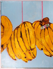 American Watercolor Painting of Bananas on board Signed B. Bendinck 2012 on back