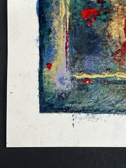 Mixed Media Abstract Painting “Dali’s Dice” Acrylic Sparkles Glitter 5×5” Art
