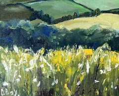 Ireland Oil Painting Original Art Green Landscape Wall Art 14×20″ signed