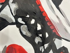 Original Abstract Jordan Sneaker Painting 14×11 paper Modern Wall Art Home Decor