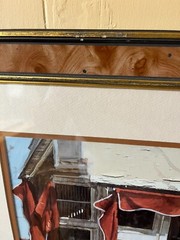 1995 VIKTOR SHVAIKO 35″ X 26″ French Shop BISTRO LA BOUILLE w/ Picture Frame