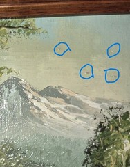 Peaceful Mountain Landscape Painting Framed No Glass 8 3/4″ by 6 3/4″ By Antonio