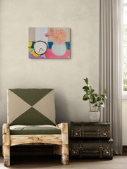 Original Contemporary Abstract Still Life Painting 18×24 Canvas Floral Modern