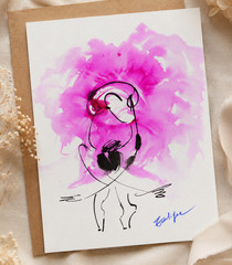 EUNETTE | Original Expressionist Ballerina Watercolor Painting | Signed OOAK