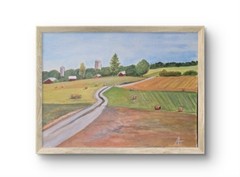 Orginal Farm Land 9×12 In Acrylics Home Decor