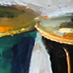 VINTAGE WHITE gold and green cups Oil Painting 8x12in UKRANE