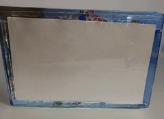 Water Color Painting Hand-painted Tropical Setting Fused Glass Frame 7.5 X 4.75