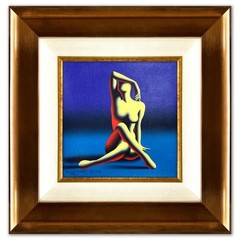 Mark Kostabi „The Dawn of Ecstacy“ Framed Original Painting Canvas, Hand Signed