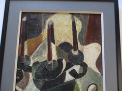 MID CENTURY OIL PAINTING ABSTRACT STILL LIFE MODERNISM CUBIST CUBISM HAYMSON