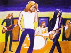 LED ZEPPELIN PAINTING jimmy page robert plant john bonham john paul jones guitar