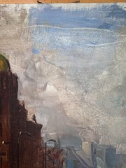 GREGG KREUTZ ORIGINAL OIL PAINTING ON CANVAS American b.1947 New York Scene?