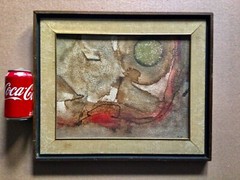 Interesting abstract mixed media painting by Long Island artist Marga Ludwig.