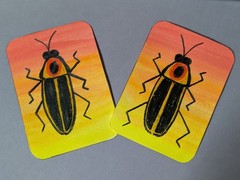 Original Firefly ACEO OOAK Watercolor Colored Pencil Card 1 of 2