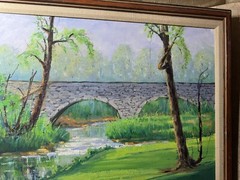 Richard D. Schultz (1915 – 2007) „Stone Bridge, Inwood West VA“ Oil Painting