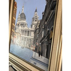 Original L. Thorpe London Painting – St. Paul’s Cathedral from Fleet Street