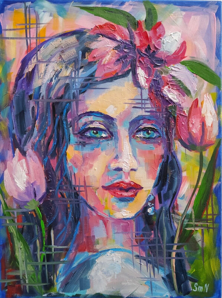 Original Art Woman Modern Oil Portrait Expressionism Author’s Painting Canvas