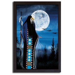 Black Framed Evening Star Woman by Albert Gallery Wrap Canvas Art (38 x 26 in)