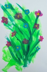 Messa Art- Wildflowers 3- 12×16 Abstract Impressionism Original Art on Paper