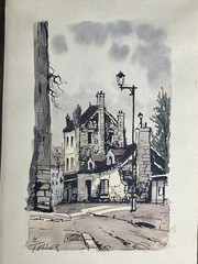 Vintage Michael Maurice Tellier Water Color Painting Lot Of 3 In Frames “Paris”