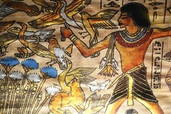 JOURNEY TO AFTERLIFE Framed EGYPTIAN PAPYRUS ART Hand Painted GOLD GILT Signed