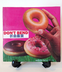 Colorful Modern Food Art Donut Hand Original Mixed Media Collage on Wood Panel