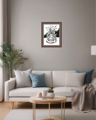 Atherton 9×12 Original Pen & ink illustration artwork „Steampunk Chair“ signed