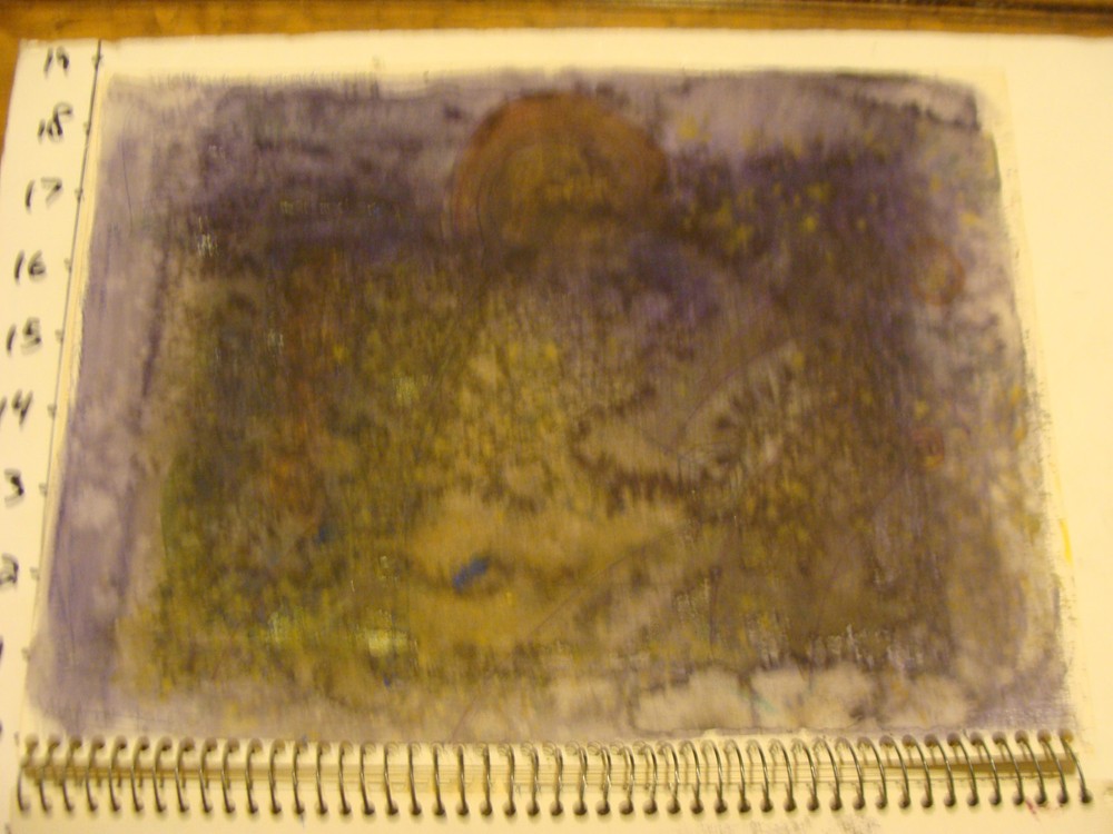 Original ROSE SUSLOVICH ART: unsigned AFRICA something, in purple