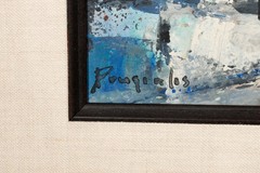 Constantine Pougialis (Greek, 1894-1985) Abstract Mid-Century Painting Signed LL