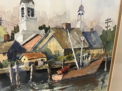Original Filip Field (actor)Watercolor Painting Beautifully Done Coastal Rare