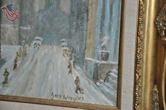 ‚ New York City Winter scene ‚ by Listed Artist Guy Wiggins (1883 – 1962 )