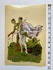 David Gremard Romero Original Art, Superhero Twinks, Double Portrait, painting