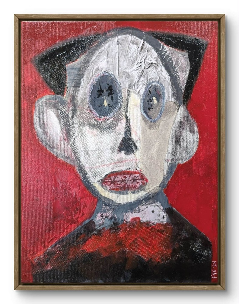 Original Dark Gothic Portrait Painting 11×14 „Worn by Silence“ Wall Art