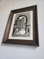 Juan Martin Hidalgo Arco De Cuchilleros MADRID 1981 Plaza Mayor Pen Ink Watercol