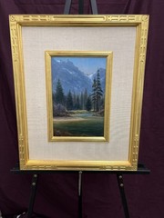 William R. Davis „Merced River, Yosemite Valley“ Oil on Panel 18 1/2″ x 22 1/2”