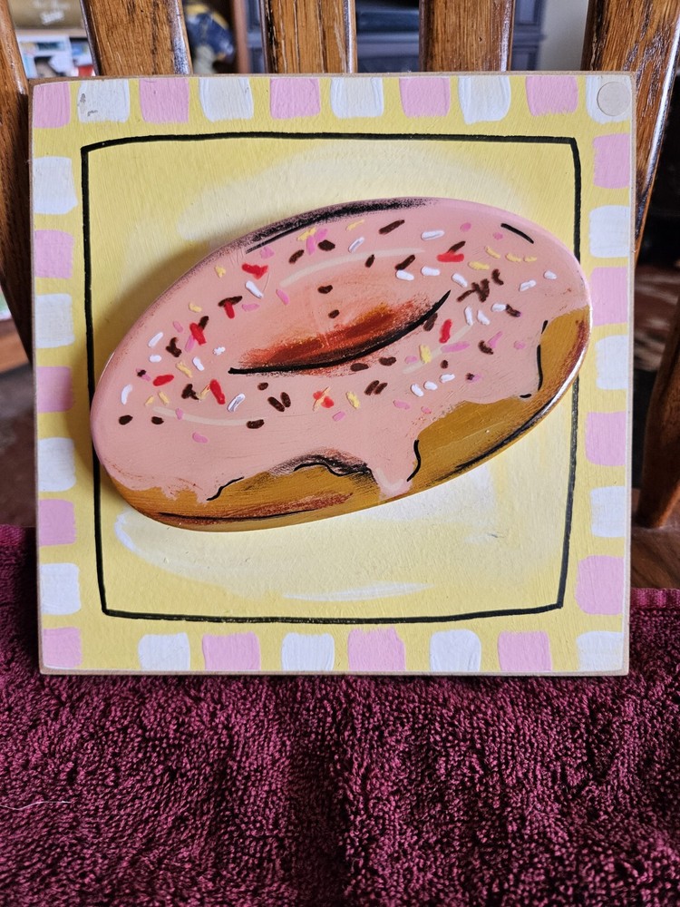 3D Wall Art Resin Type Painting, Pop Art, Abstract, Donut. Pre-owned