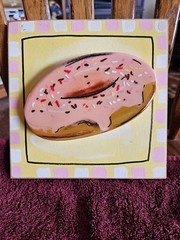 3D Wall Art Resin Type Painting, Pop Art, Abstract, Donut. Pre-owned