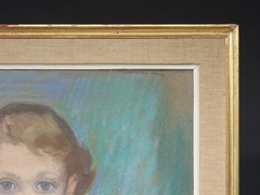Joyce „Kuki“ Swanljung Finnish Swedish Portrait of Little Girl Folk Art Painting
