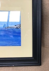 Beach Seagulls Sea Lamppost Painting Signed Art Coastal Peaceful Landscape