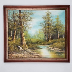 Vtg Phillip Cantrell Signed Original Oil Painting Canvas Landscape Nature 28×24