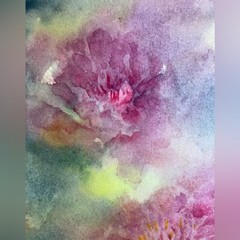 Original Peonies Painting floral watercolor signed Art Flower decor Artettina